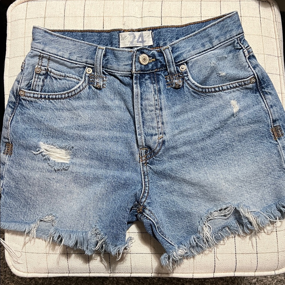 We the Free Distressed Denim Shorts, Size 24